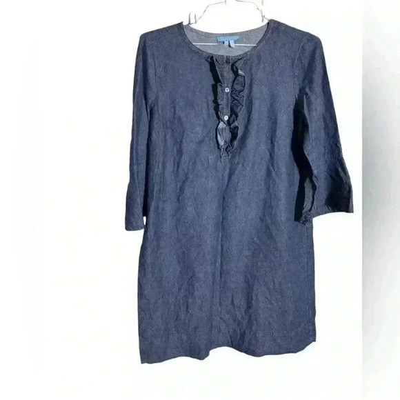 Draper James Chambray Ruffle Shift Dress bell sleeve size 10 - Picture 1 of 5